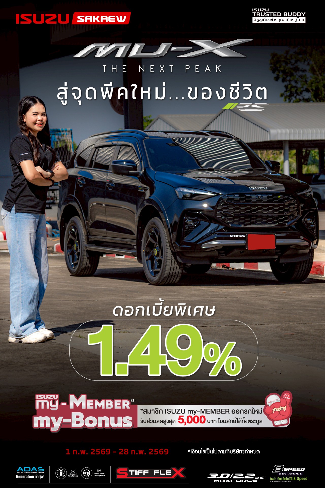 MU-X “THE NEXT PEAK” รุ่น RS 2.2/3.0 Ddi MAXFORCE